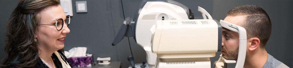 Image of a patient getting an OCT exam